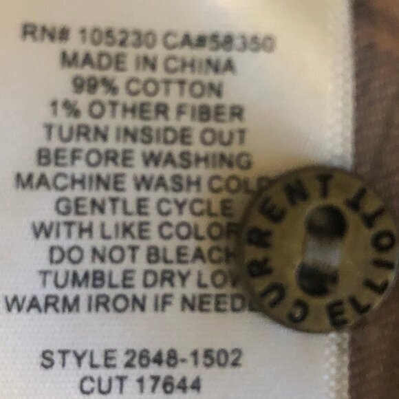 Current/Elliott Prep School Fray Button Up pink/gray plaid sz 0 - Picture 11 of 11